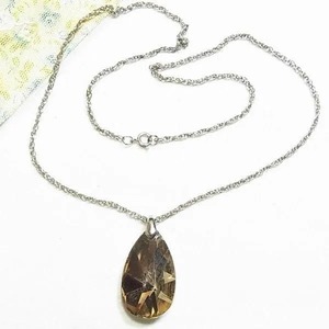 ブラウンガラスのティアドロップペンダントネックレス　pendant for sale　11869N