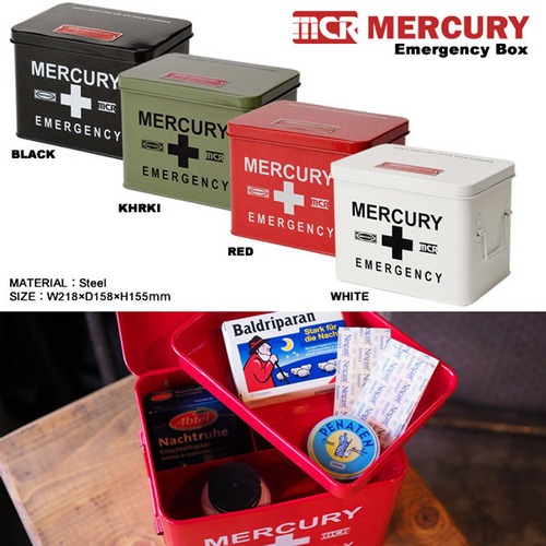 MERCURY マーキュリー Emergency Box エマージェンシーボックス 全4色 救急箱 小物入れ