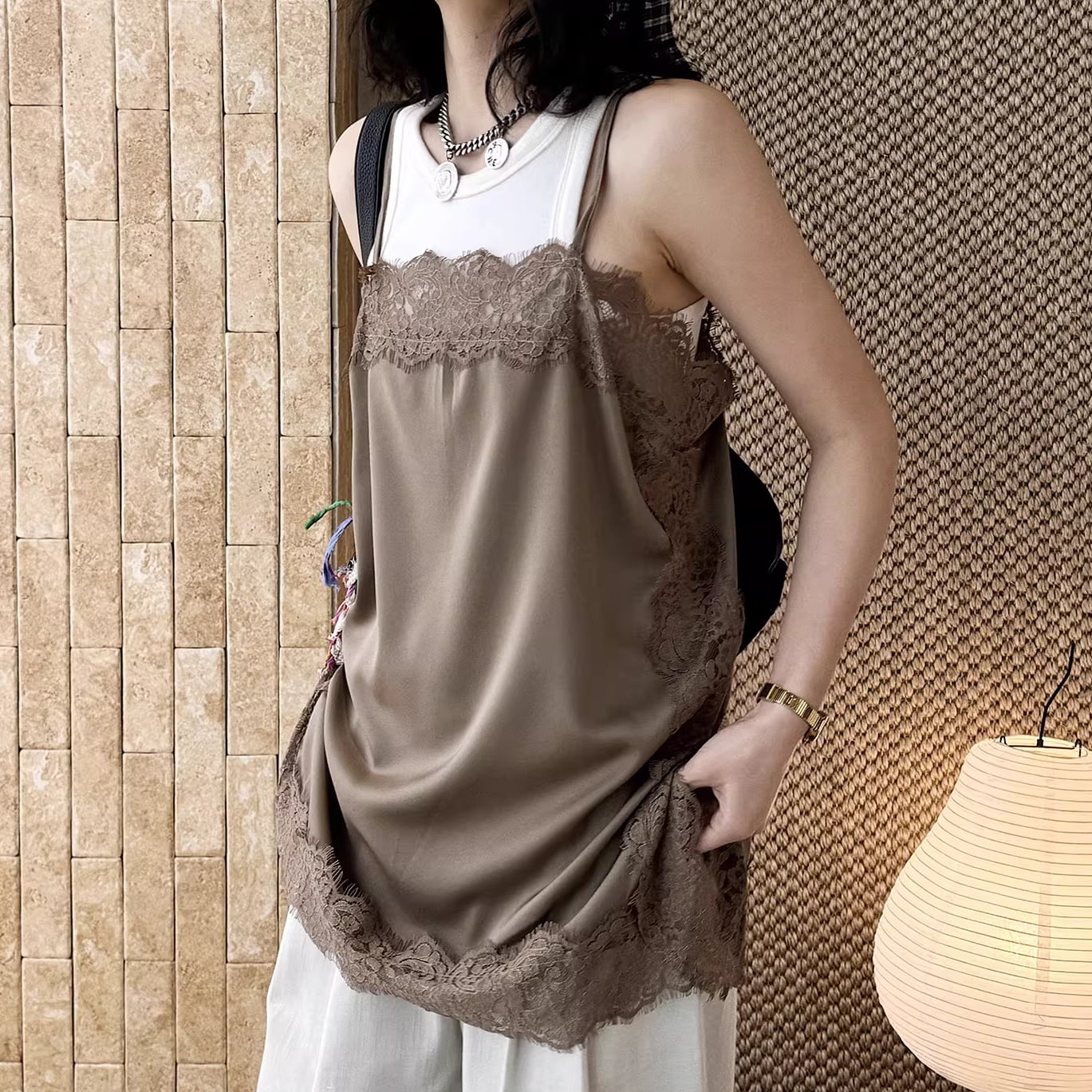 lace trim camisole 14362