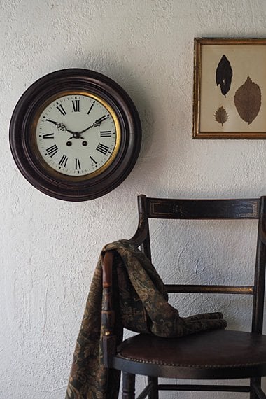ローマ数字文字盤掛け時計-black wall clock | アンティーク