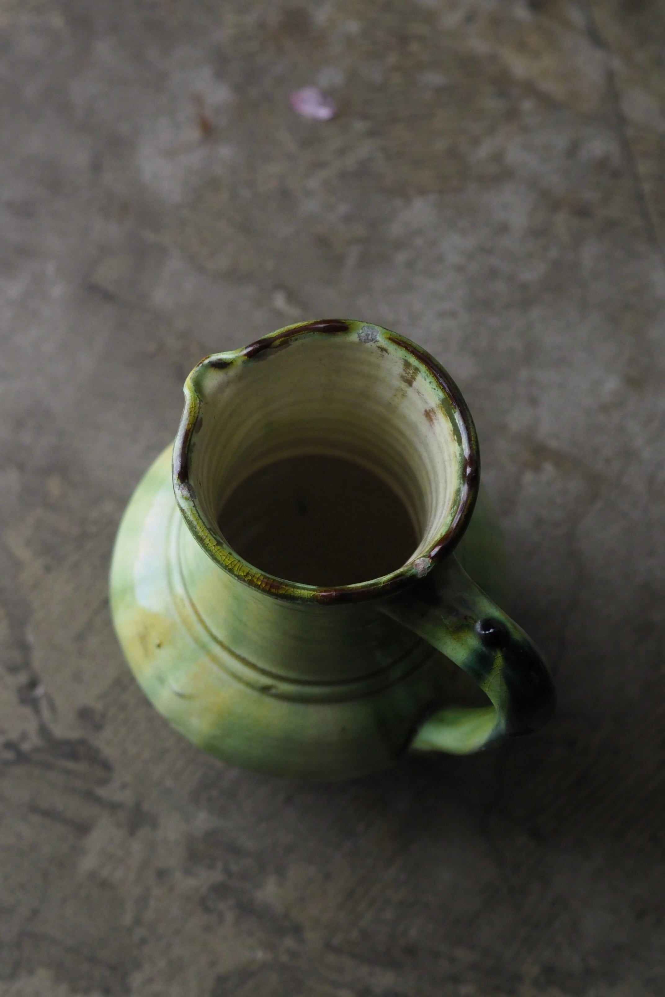 緑釉の水差し-antique pottery pitcher | アンティーク