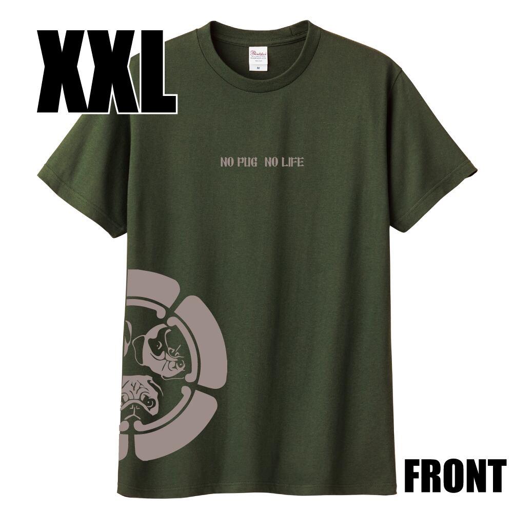 XXL　3パグ家紋Ｔシャツ【アーミーグリーン】