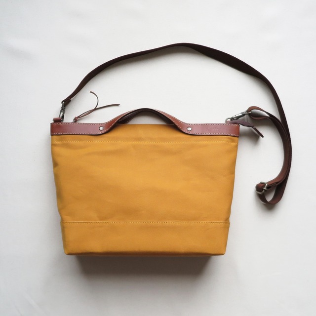 Paraffin canvas  2WAY (tote & Shoulder) bag 「advantage」MUSTARD