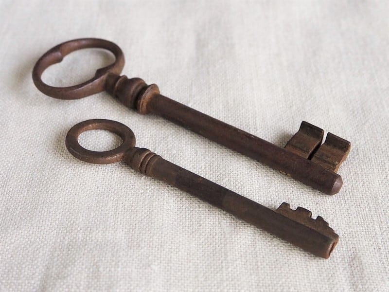 アイアン アンティークキー 鍵 2本セット フランス ブロカント 36025