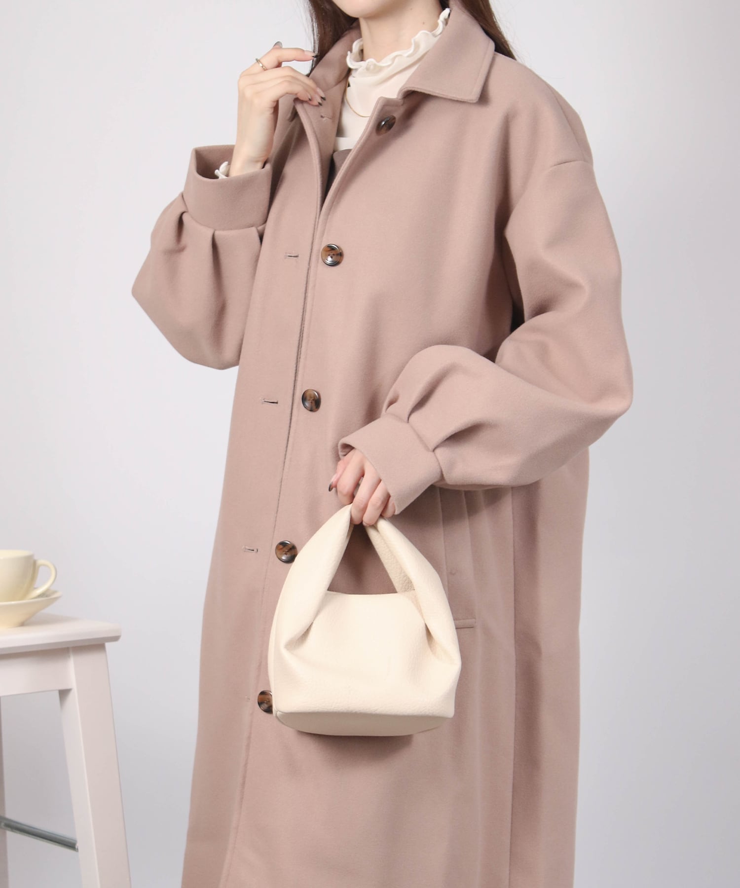 ステンカラー後タックロングコート | SocialGIRL（ソーシャルガール公式）