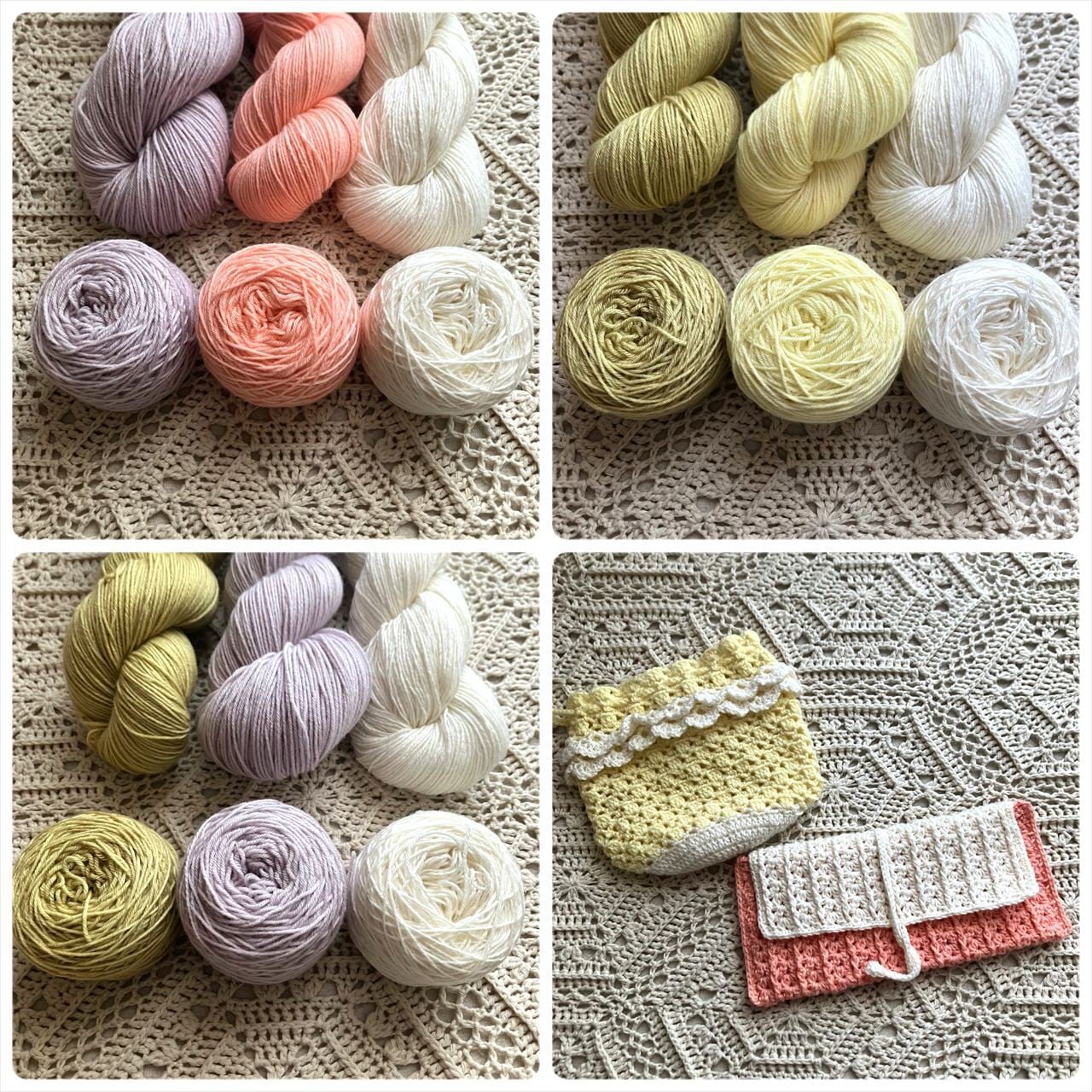 【無料編み図付き】草木染めミニ玉3色セット