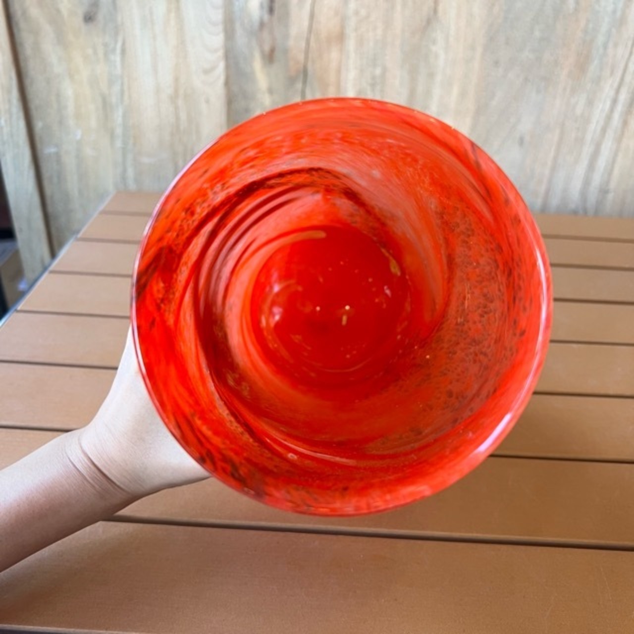 GLASS VASE  FLUSSO ORANGE L　ガラスグラデーション フラワーベース　Lサイズ 　生花　ドライフラワー　花瓶　花　
