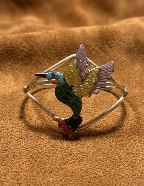 【ZUNI】Hummingbird Motif Silver Bangle