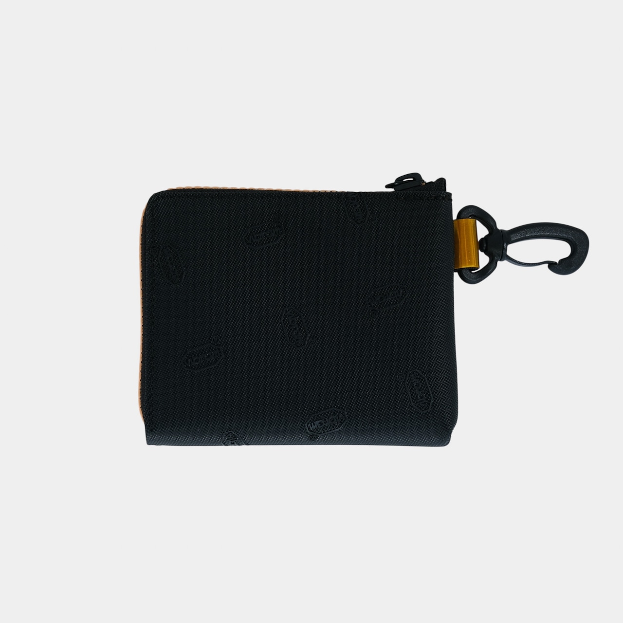 vibram Lzip wallet (black×orange) with orange glowing zip