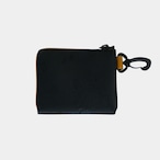 vibram Lzip wallet (black×orange) with orange glowing zip