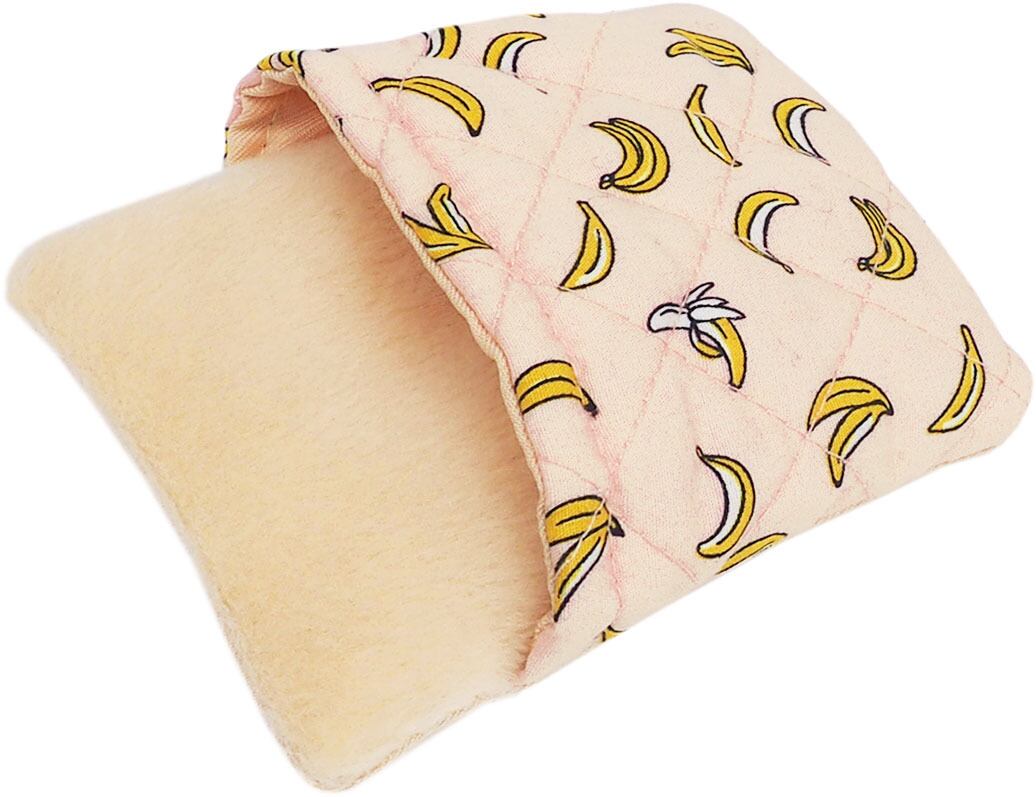 【小動物】 ジャンガリアンのプチ寝ぶくろバナナ ピンク/ホワイト