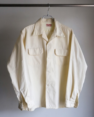 【極美品】50s Vintage corduroy open collar shirts made in USA mint condition big size / 50年代 ヴィンテージ 開襟 コーデュロイ シャツ サイズ16H 実寸L USA製 ミントコンディション