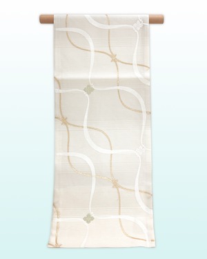 (袋)生成り地 唐花刺繍 夏物 LUOGH-067(リユース品)