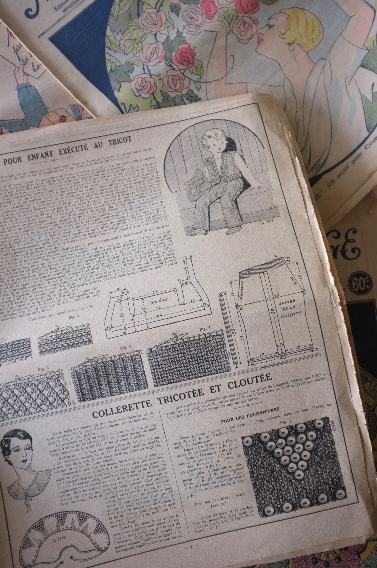 35s フランス Mon Ouvrage 刺繍手芸新聞 アンティーク