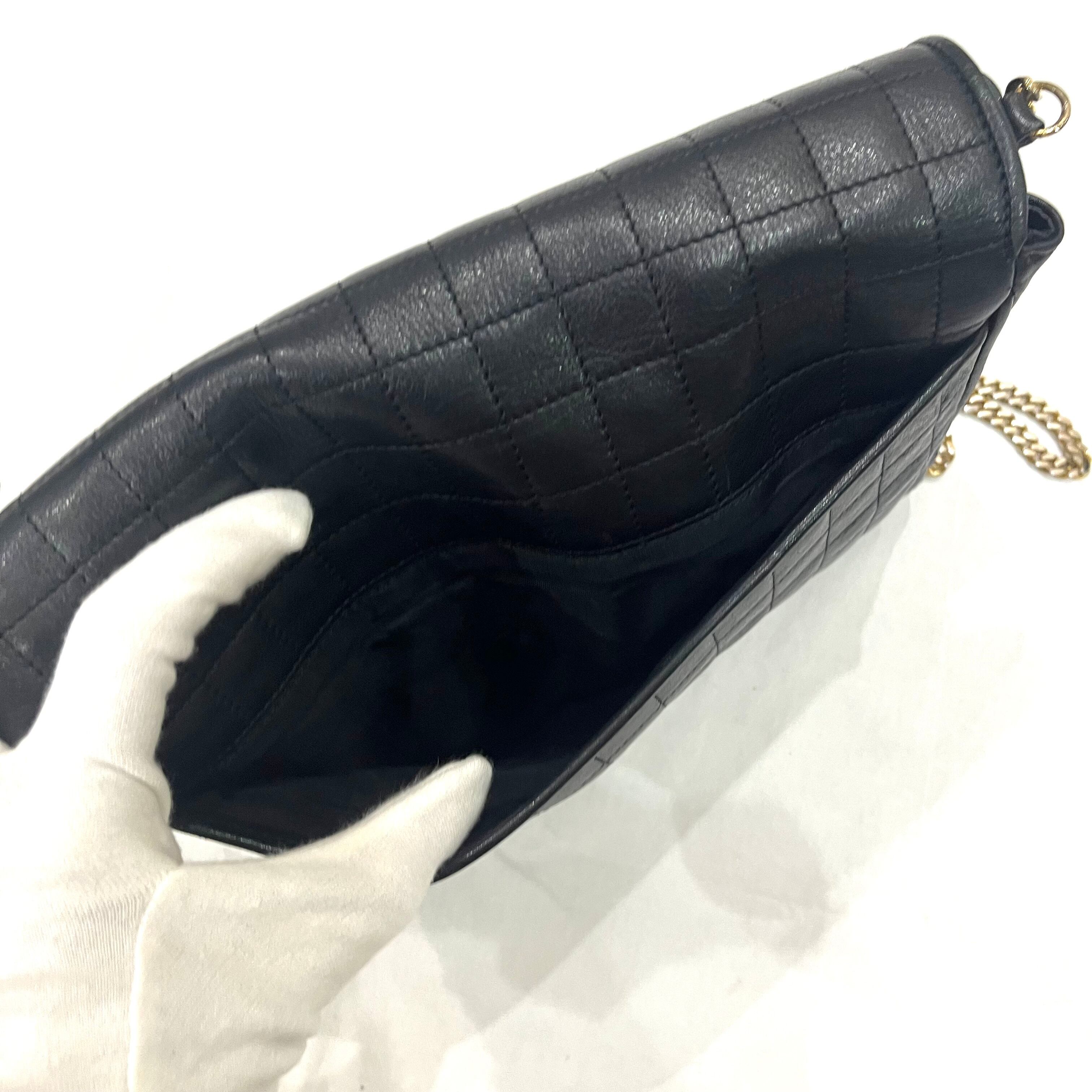 CELINE】 セリーヌ 本革レザーマトラッセ キルティング チェーン