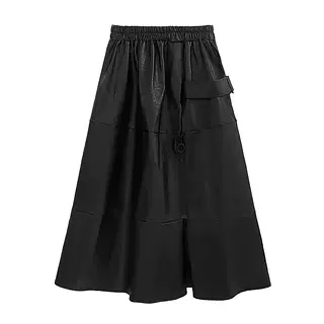 Faux leather flare skirt C0184