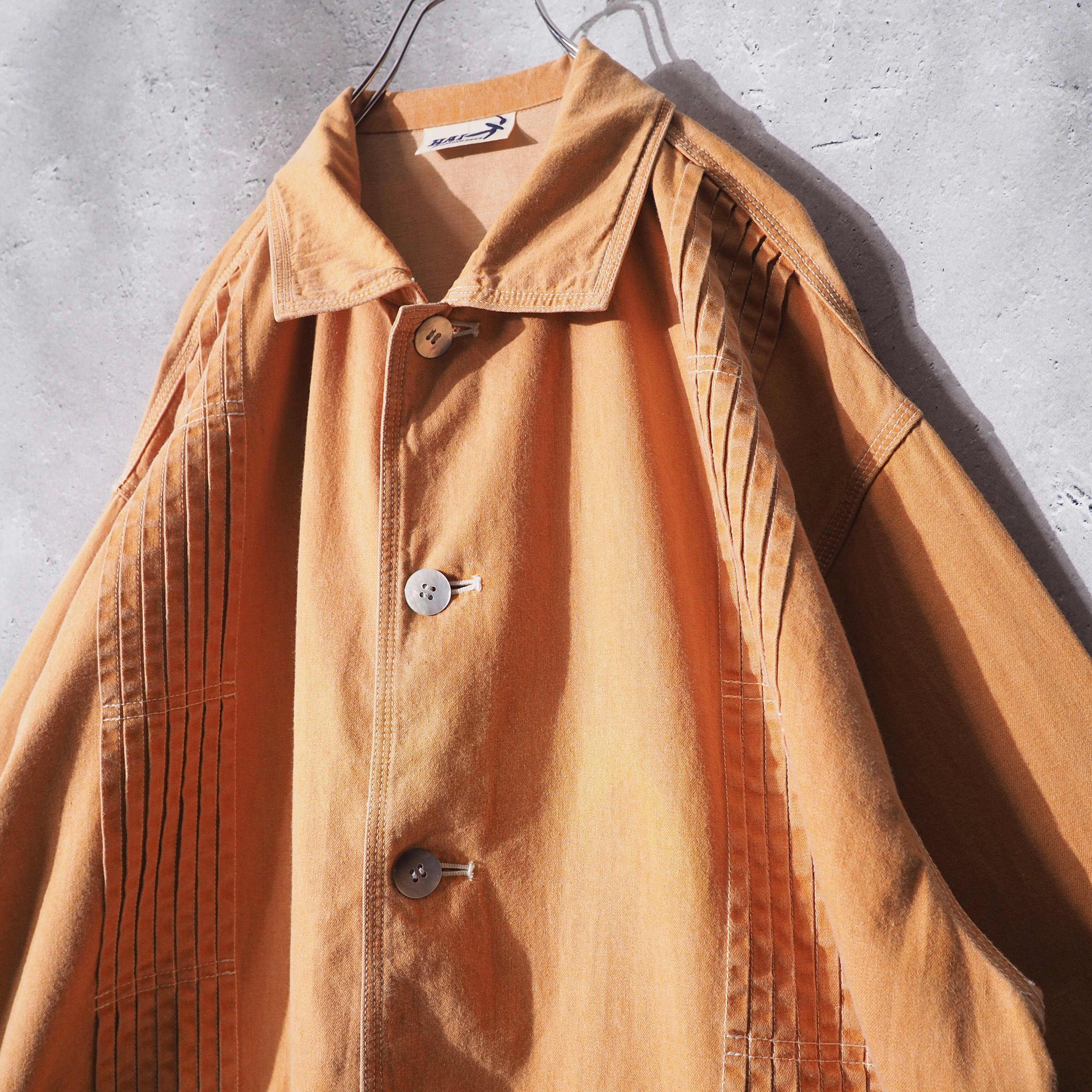 1990s " HAI SPORTING GEAR - ISSEY MIYAKE " Orange Pleats Design Vintage Loose Jacket