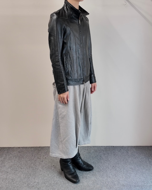 【5351 Pour HOMMES】curve seam leather jacket