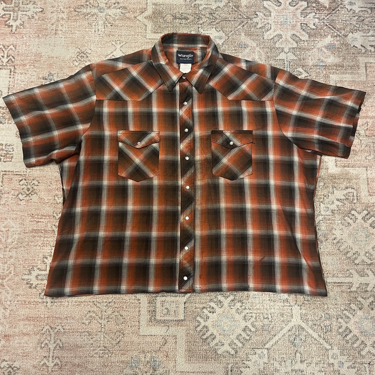 Wrangler / western shirts / check pattern / S/S shirts / Square cut shirts