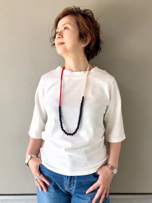 BIWACOTTON ボートネックスリーブレス　Tシャツ新型