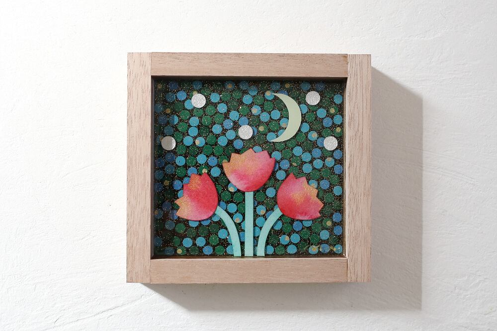 木製フレーム「夜の風景 01」 M-142