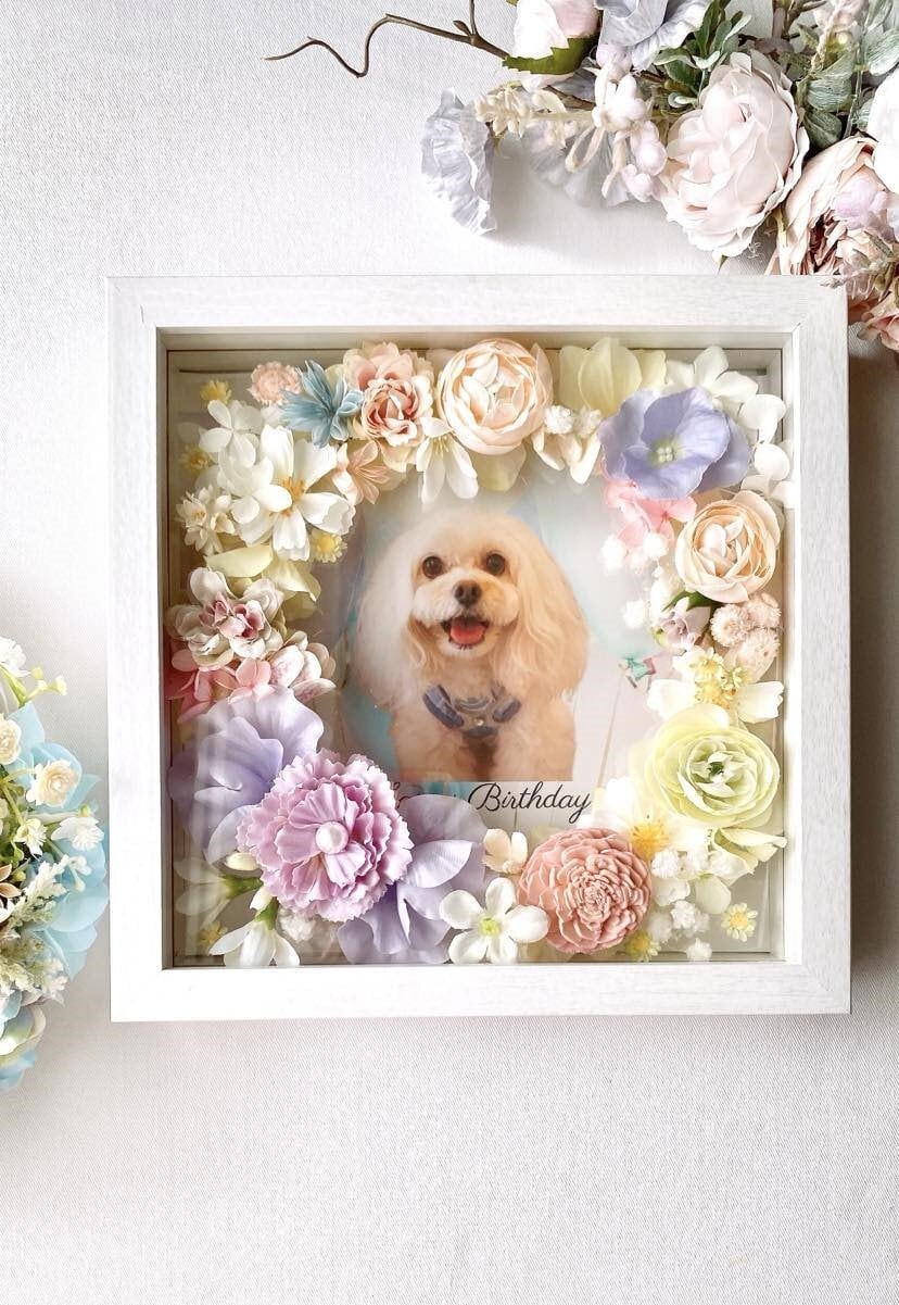【セミオーダー】《ほっこり花ギフト GF1》21×21×D５㎝ /写真/名入れ/メッセージ