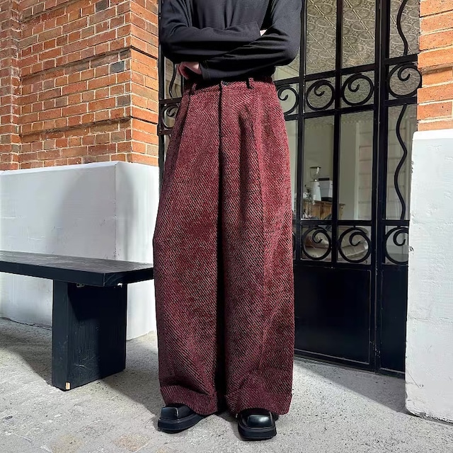 retro casual wide-leg stripe trousers(VE284)