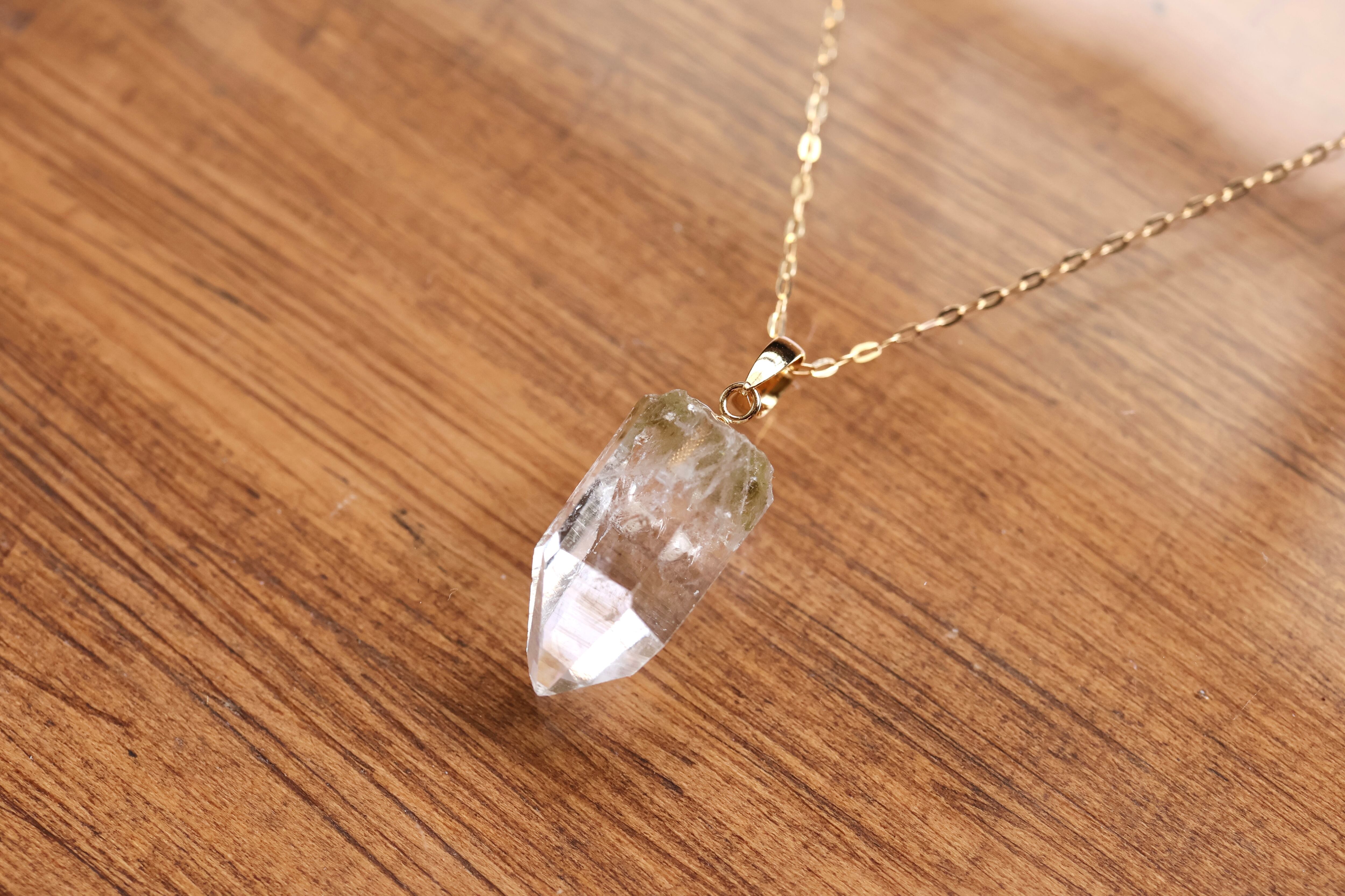 希少　水晶 ヒマラヤ水晶ネックレス K18 エベレスト産 | 石垣島の夜光貝