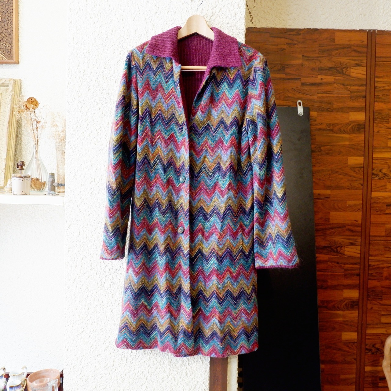 ⭕⭕⭕HY3/20 MISSONI ミッソーニ パープル ロング 弱く コート 