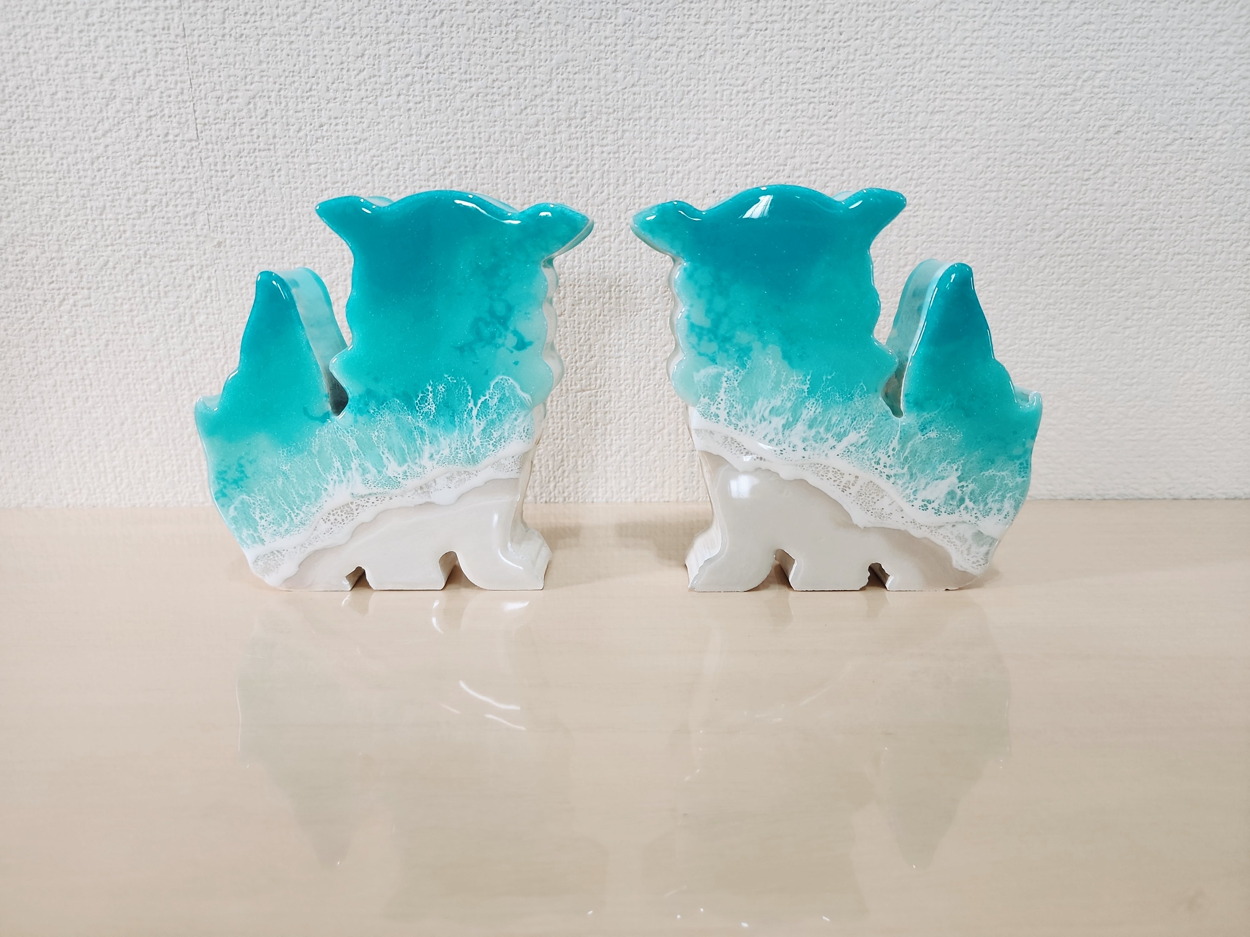 489.オーシャンレジンアート オリジナルシーサーパネル