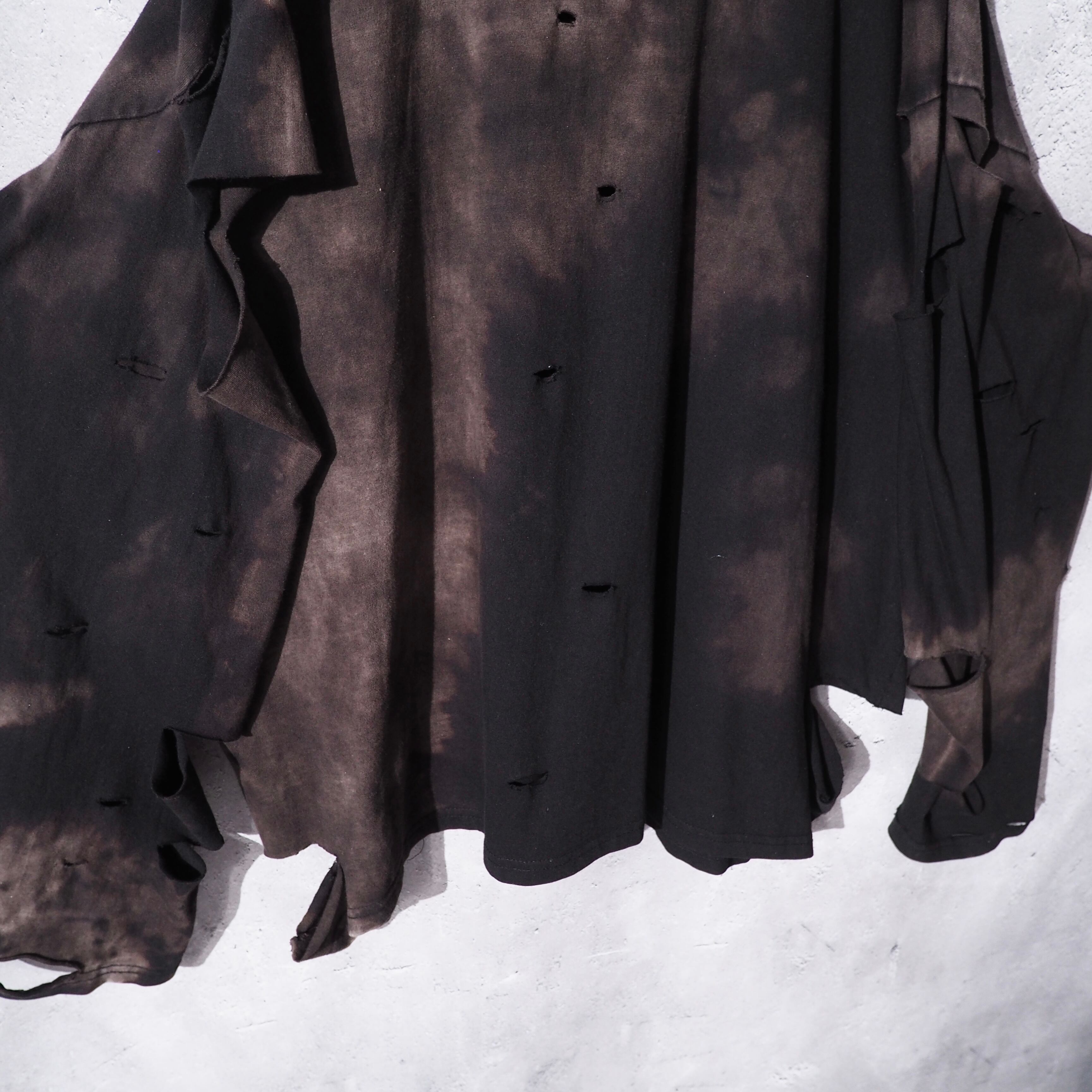 ” 循環 ” Over dyed × Damage Boro Circulation Long sleeve Re:make Tee