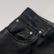 美品 Wind Armor ウインドアーマー アメリカンレザー 牛革 本革 レザーパンツ サイズ 79 /ブラック系 ニチワ製 5ポケット バイカー バイク メンズ