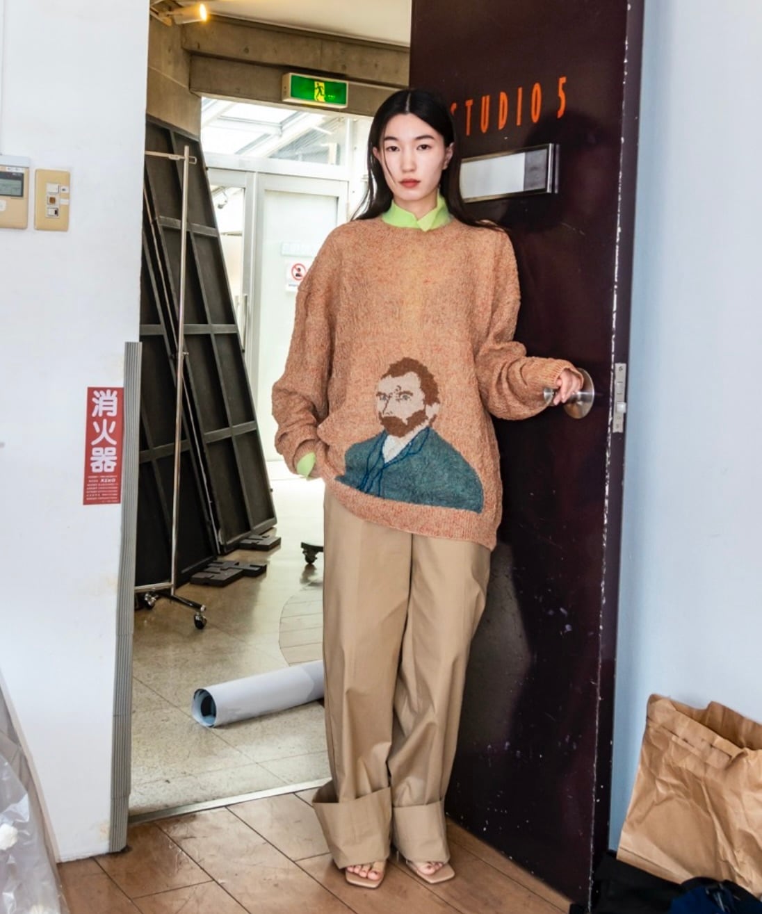 Kota Gushiken / KGSS26-K06 WAVY LINEN VAN GOGH (ORANGE