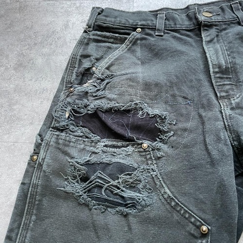 ブラック ダブルニー Carhartt B136 GVL 32×32 詳細写真13