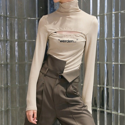 Slimfit cut-out logo top A00035