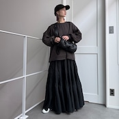 レイヤーオーガンジースウェットPO/チャコール