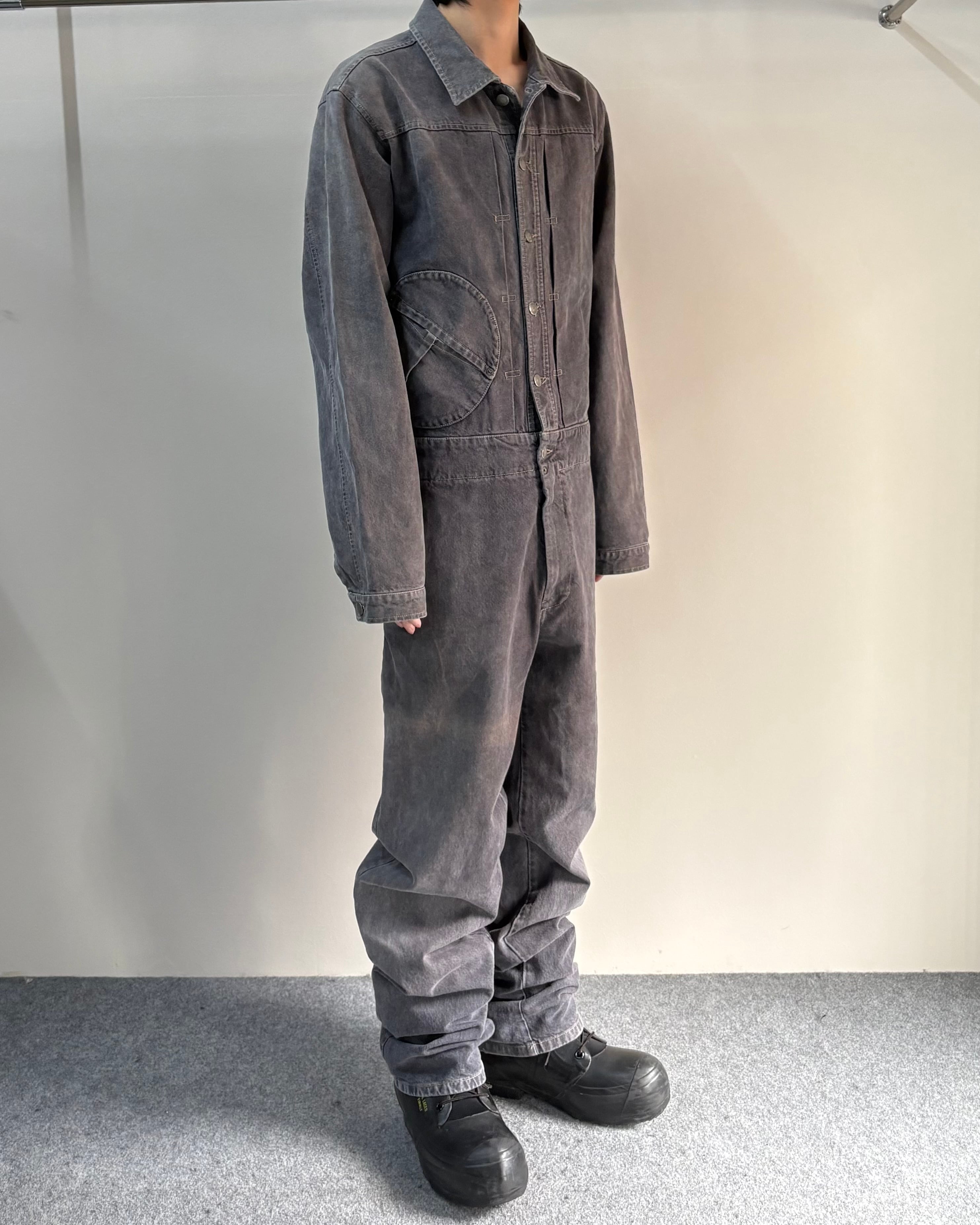 Hussein Chalayan】faded denim jumpsuit | blendmarket