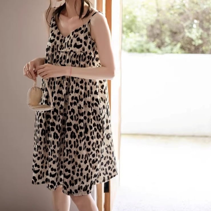 サイズ記載なし【M-XL】retro leopard print roomwear p1633