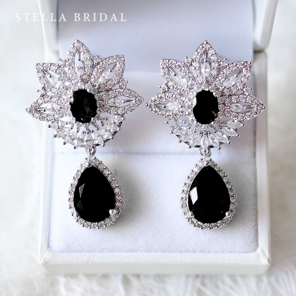 キュービックジルコニア ブライダルイヤリング&ピアス ジネット