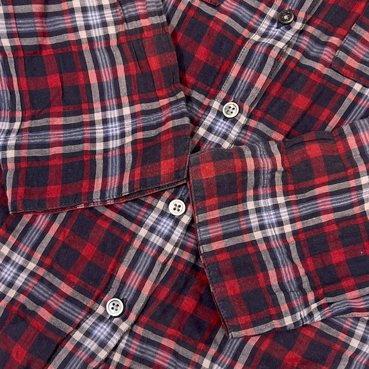 Mademoiselle NON NON マドモアゼル ノンノン チェック シャツ ブラウス M/レディース 薄手