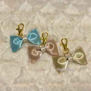 ミニリボンキーホルダー（ピンクゴールド）