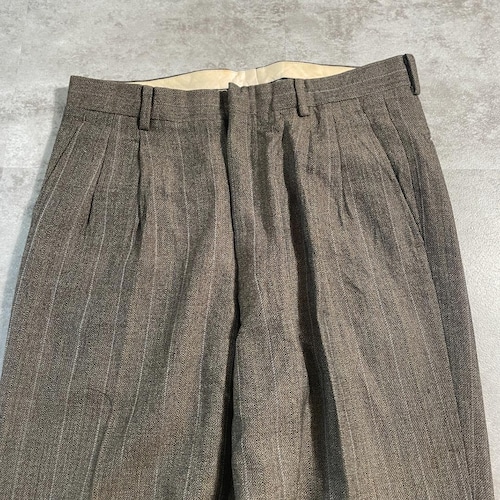 90s BALENCIAGA stripe brown slacks 詳細写真4