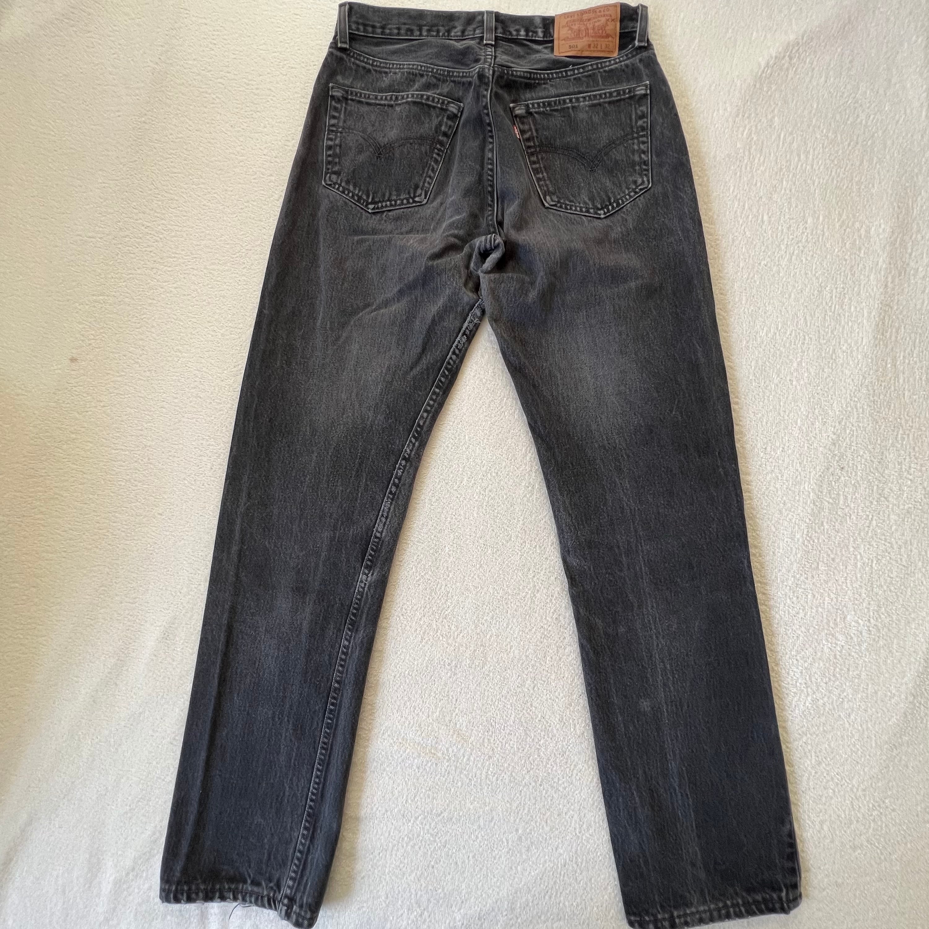 Levi's 501 USA製 W32×L32 リーバイス ブラック デニム ダメージ ...