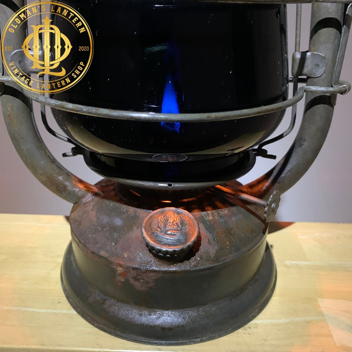 1920's】feuerhand Nr.323 純正 black blue glass | Oldman's lantern