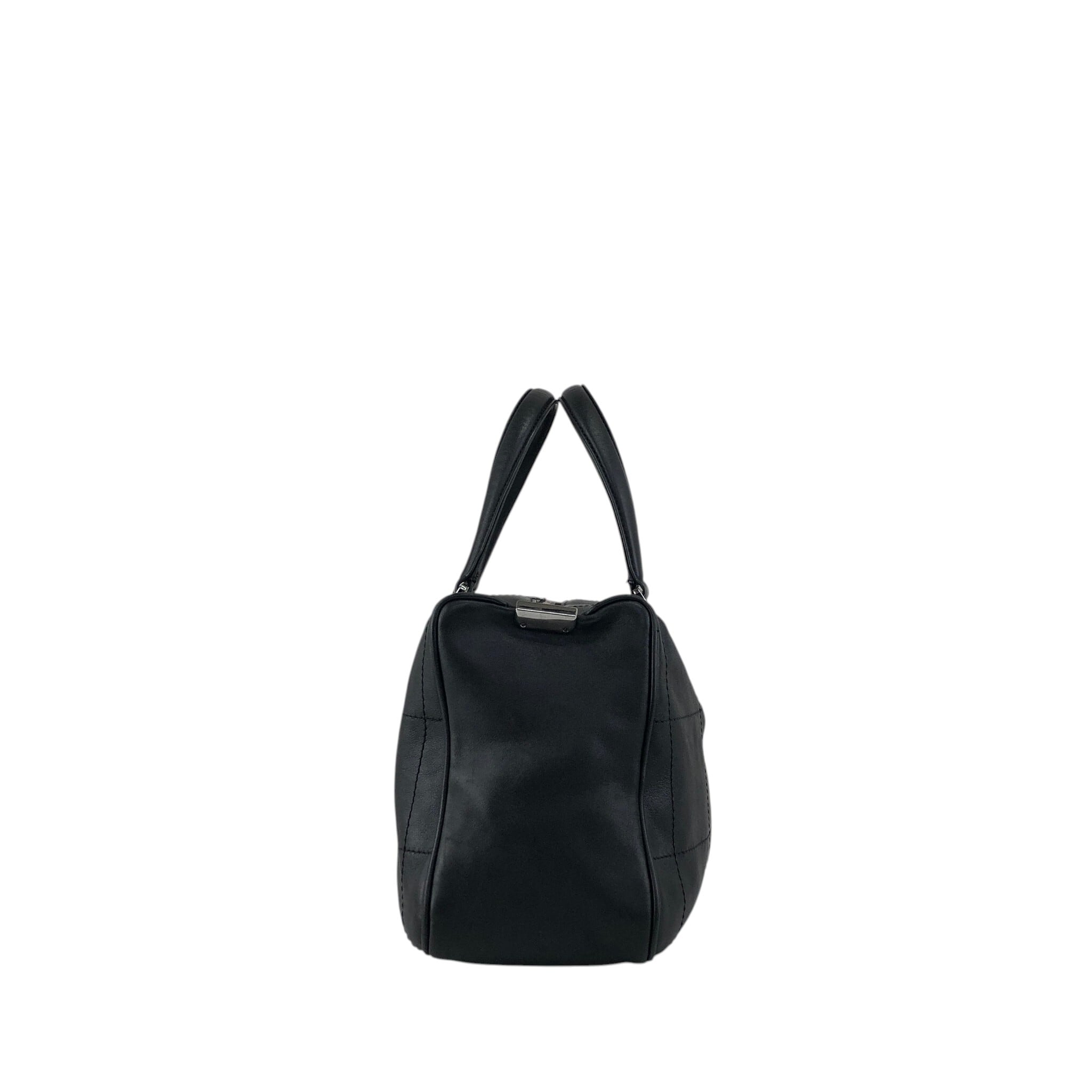 CHANEL シャネル チョコバー ハンドバッグ ブラック レザー ミニ