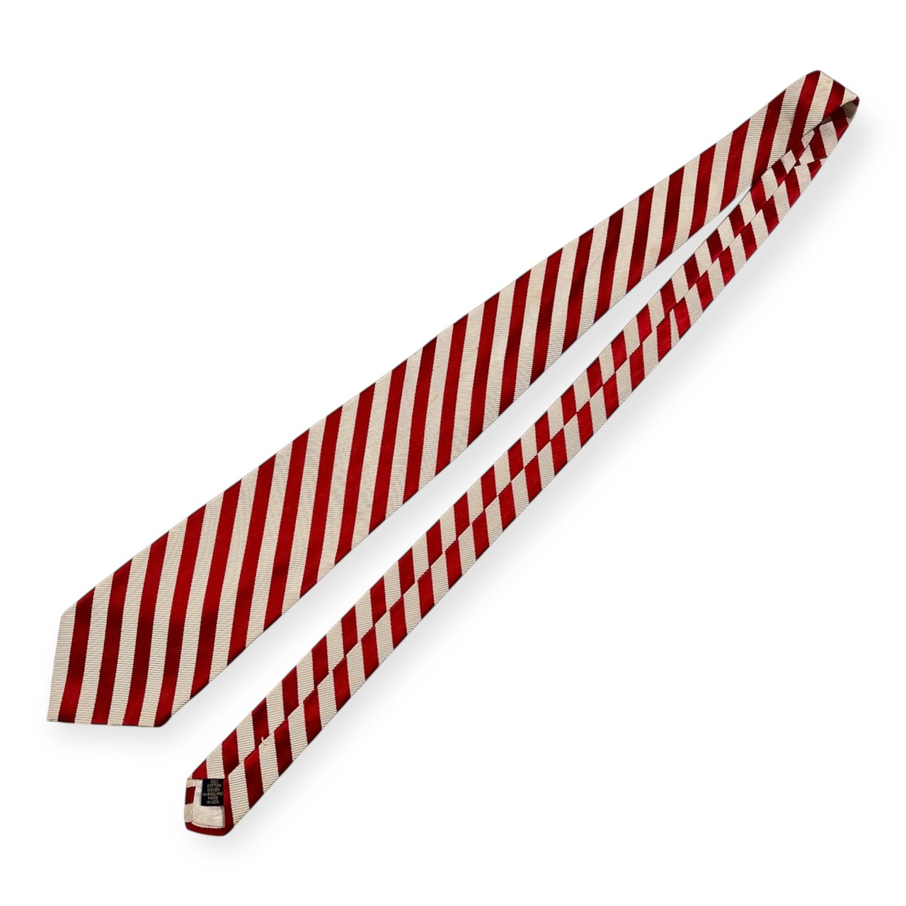Brooks Brothers ブルックスブラザーズ レジメンタル ネクタイ /レッド×ホワイト/アメリカ製/米国製/シルク×コットン