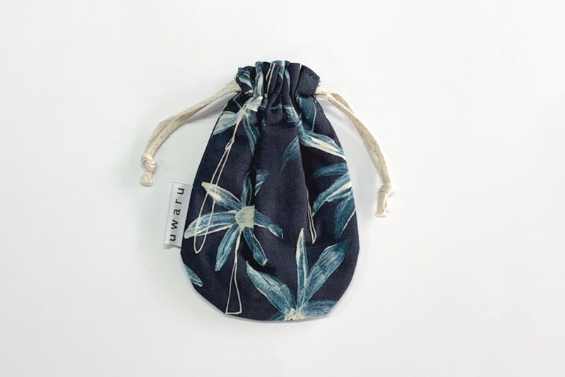 palm tree -navy- リバーシブル巾着