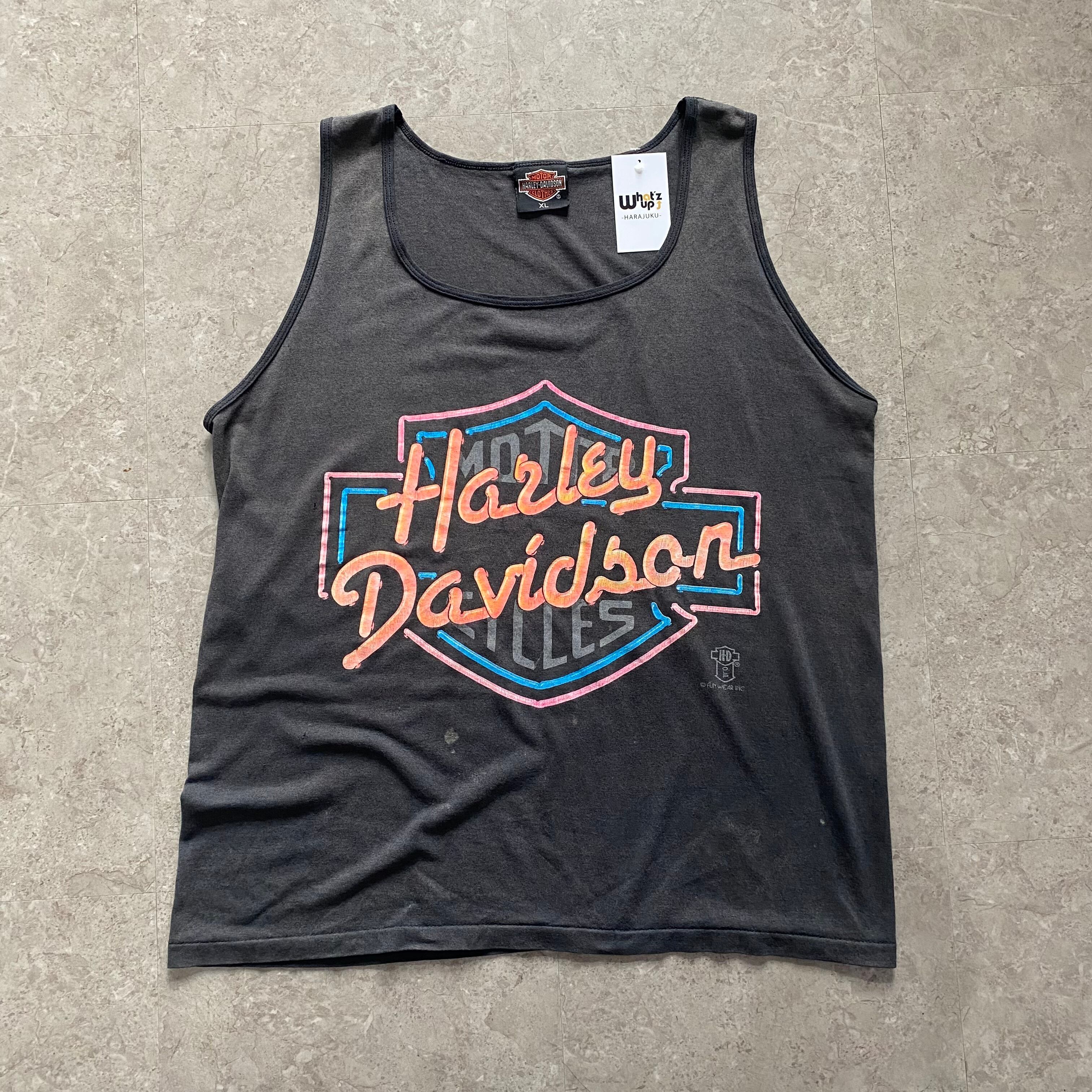 90s HARLEY-DAVIDSON neon logo print tank top【仙台店】