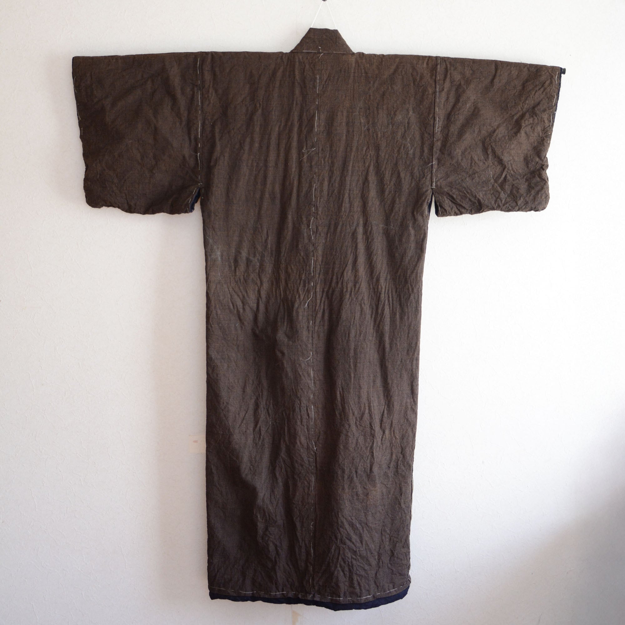 綿入れ 着物 丹前 藍染 木綿 古布 リメイク素材 アンティーク 綿入れ 着物 丹前 藍染 木綿 古布 リメイク素材 アンティーク