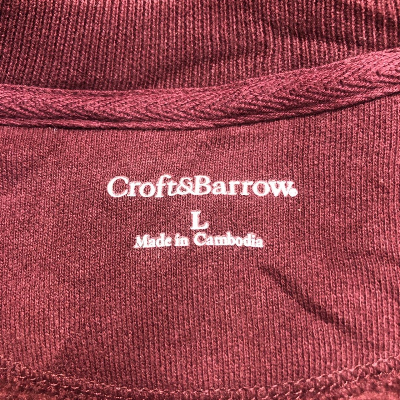 Croft&Barrow 刺繍ロゴ スウェット Lサイズ えんじ ボルドー 
